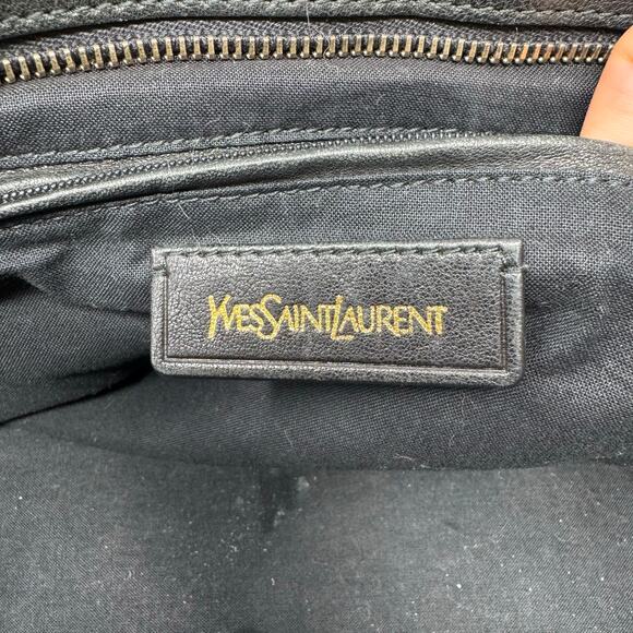 Yves Saint Laurent Vintage Cabas Chyc Y Black Leather Gold Hardware Large - Picture 7 of 15